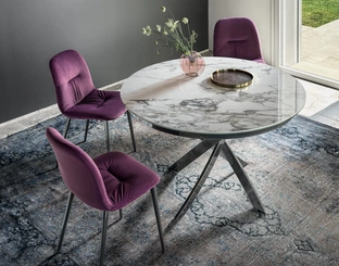 Tavolo rotondo Barone in SuperMarmo di Bontempi