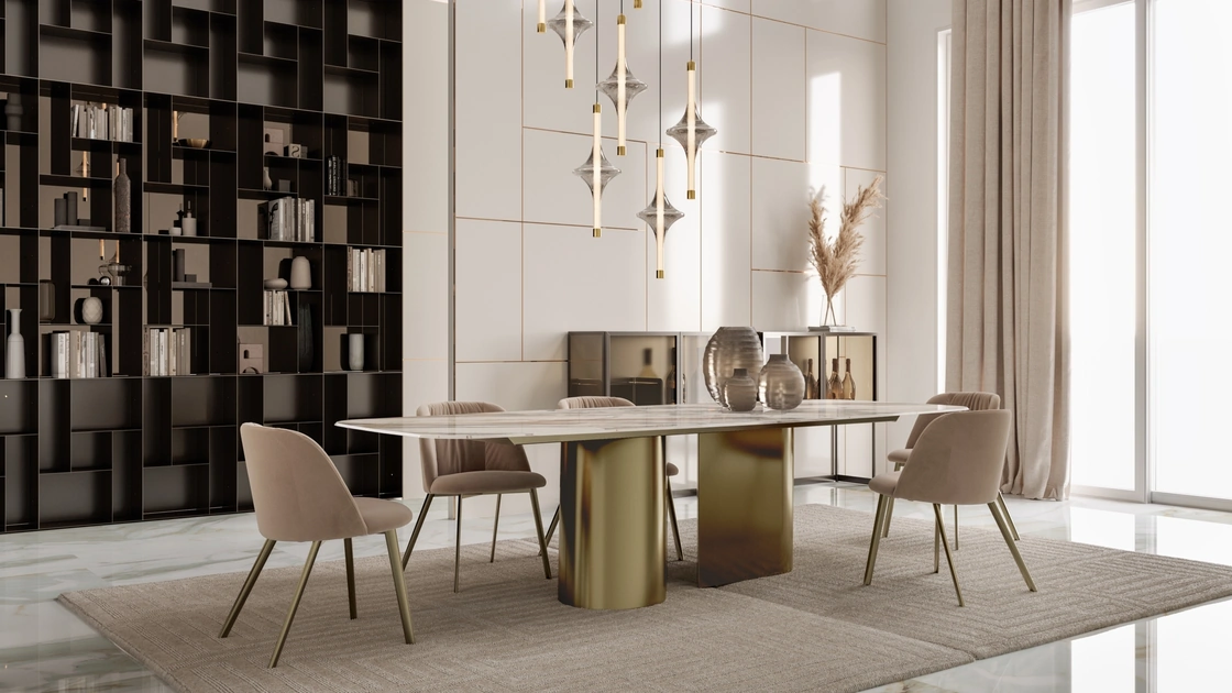 Tavolo allungabile Kimono in SuperMarmo di Bontempi