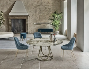 Tavolo Louis Rotondo in SuperMarmo di Bontempi