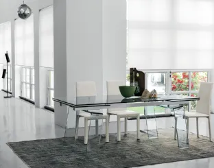 Tavolo allungabile in vetro Crystal Plus di Target Point