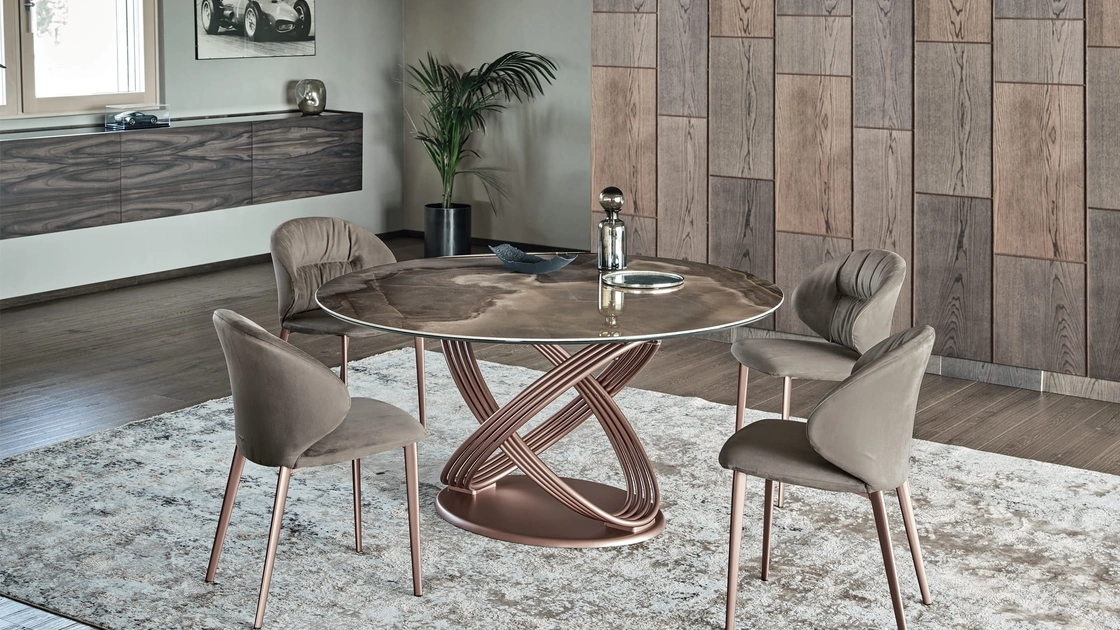 Tavolo Fusion Rotondo in SuperMarmo di Bontempi
