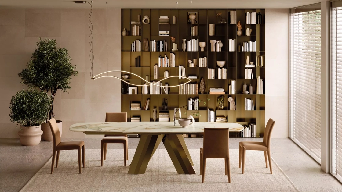 Tavolo allungabile in SuperMarmo Menhir di Bontempi