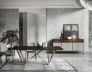 Tavolo fisso Wave finitura Rovere Moka di Sedit