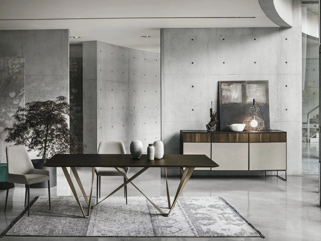 Tavolo fisso Wave finitura Rovere Moka di Sedit