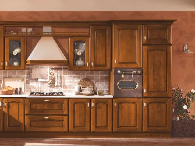 Cucina Classica Atena Composizione 03 in Noce Anticato di Mobilturi