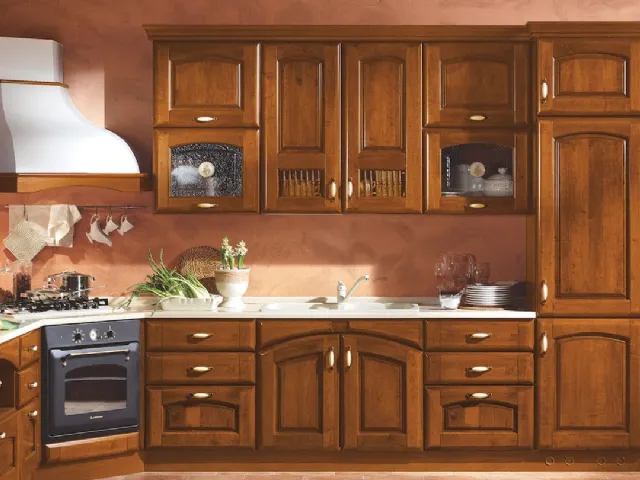 Cucina Classica Atena composizione 04 in Noce Anticato di Mobilturi