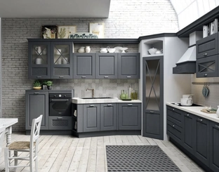 Cucina Classica angolare Bellagio in Frassino Antracite di Aran