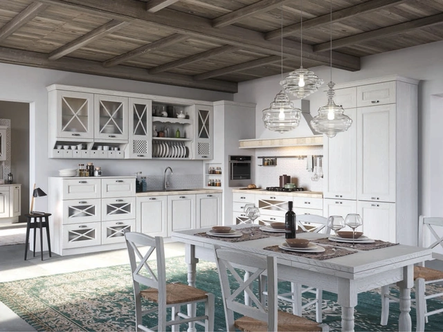 Cucina Classica angolare Bellagio in Frassino tinto Corda decapé di Aran