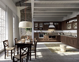 Cucina Classica Bellagio angolare in Frassino tinto Noce di Aran