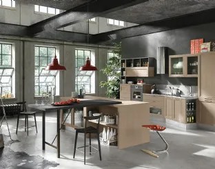 Cucina Classica lineare Magistra in Frassino laccato Argilla decapè di Aran
