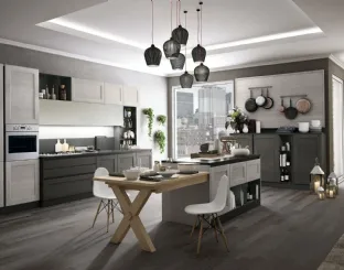Cucina Classica York v5 in Rovere Calce e Lava di Stosa