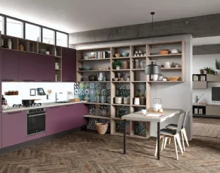 Cucina Design angolare in laccato opaco Melanzana di Aran