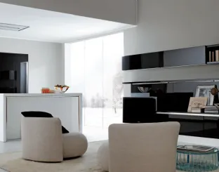 Cucina Design lineare Met Cover in Laminato Bianco di Aran