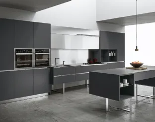 Cucina Design lineare Sipario in Fenix Grigio Bromo di Aran
