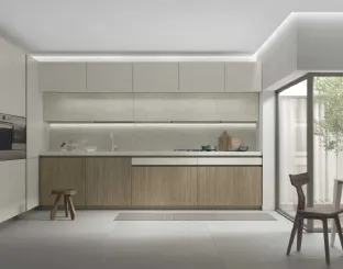 Cucina Moderna ad angolo Aliant v16 in vetro e melaminico di Stosa