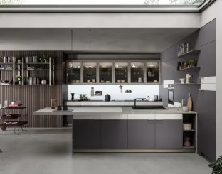 Cucina Moderna con penisola in laminato HPL Scacco Matto di Aran