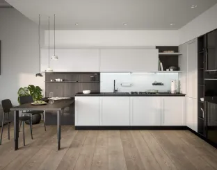 Cucina Moderna angolare con penisola Clio Composizione 02 di Prima Cucine