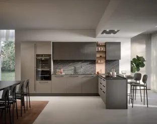 Cucina Moderna con penisola Domino Composizione 10 di Prima Cucine