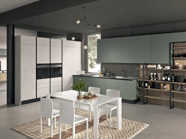 Cucina Moderna lineare Erika in LPL Oliva di Aran