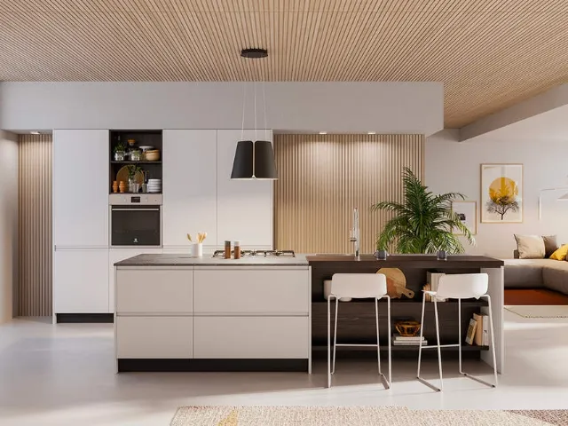 Cucina Moderna con isola Fly Composizione 01 di Prima Cucine