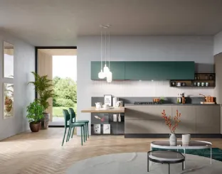 Cucina Moderna angolare con penisola Fly Composizione 03 di Prima Cucine