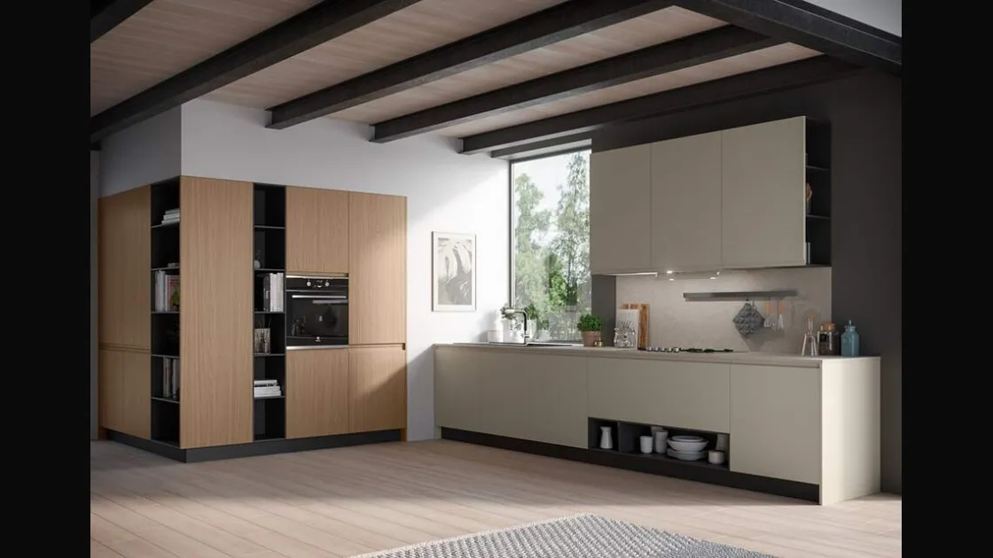 Cucina Moderna ad angolo Fly Composizione 05 di Prima Cucine