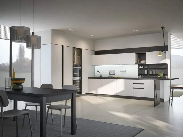 Cucina Moderna ad angolo con penisola Hera Composizione 02 di Prima Cucine