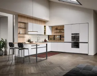 Cucina Moderna angolare con penisola Hera Composizione 03 di Prima Cucine