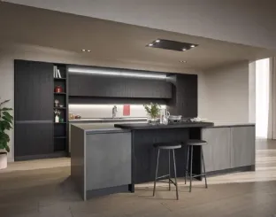 Cucina Moderna con isola Hera Composizione 04 in melaminico e laminato di Prima Cucine