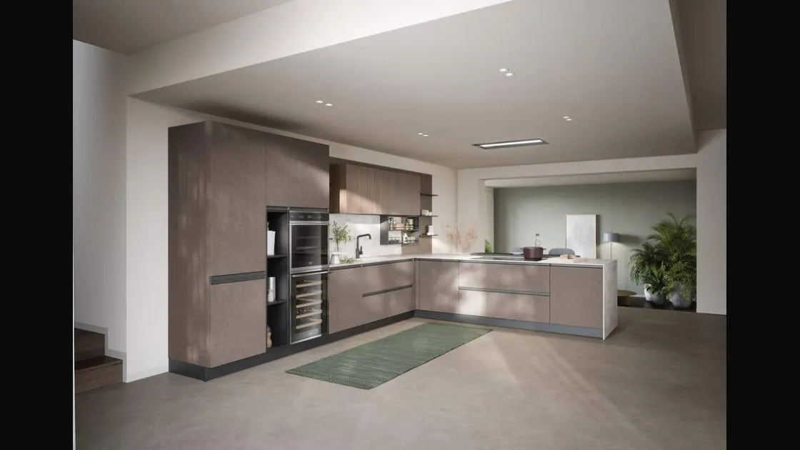 Cucina Moderna con penisola Hera Composizione 05 di Prima Cucine