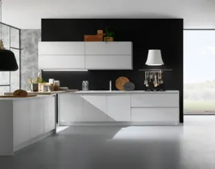 Cucina Moderna Luna in Bianco e Miele di Mobilturi