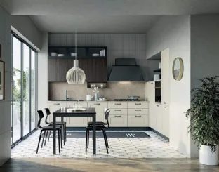 Cucina Moderna angolare Maya Composizione 02 in legno laccato di Prima Cucine