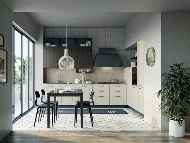 Cucina Moderna angolare Maya Composizione 02 in legno laccato di Prima Cucine