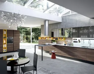 Cucina Moderna lineare Mia In LPL Frassino grigio di Aran