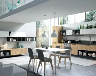 Cucina Moderna lineare Mia in LPL Rovere Nuova Zelanda di Aran