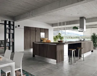 Cucina Moderna Mia in LPL Rovere con isola angolare di Aran