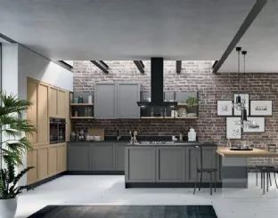 Cucina Moderna Noah Composizione 01 in legno laccato di Prima Cucine