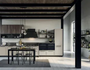 Cucina Moderna lineare Noah Composizione 04 in legno laccato di Prima Cucine