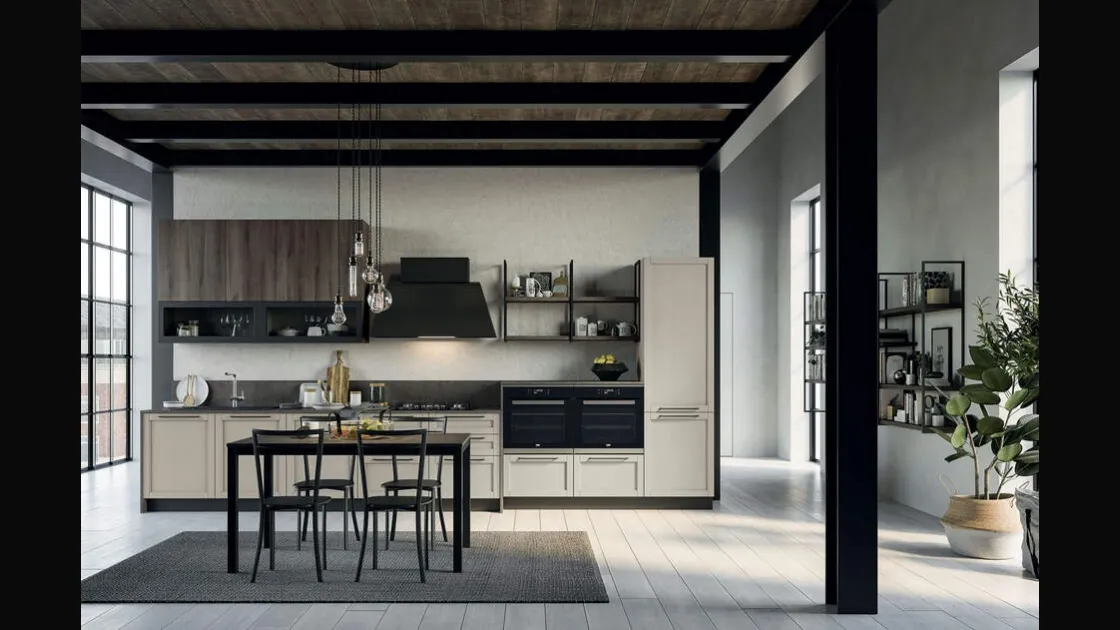 Cucina Moderna lineare Noah Composizione 04 in legno laccato di Prima Cucine