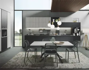 Cucina Moderna Pop in Rovere Nero e Rovere Artico di Mobilturi