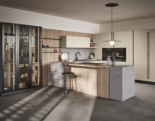 Cucina Moderna con penisola Domino Composizione 05 di Prima Cucine