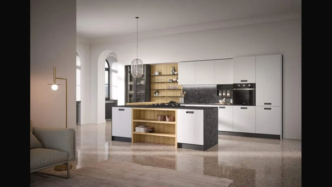 Cucina Moderna con penisola Domino Composizione 07 di Prima Cucine