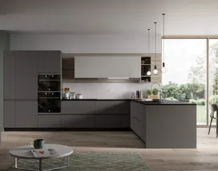 Cucina Moderna con penisola Fly Composizione 02 di Prima Cucine