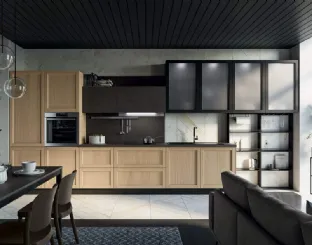 Cucina Moderna lineare Noah Composizione 03 in legno di Prima Cucine