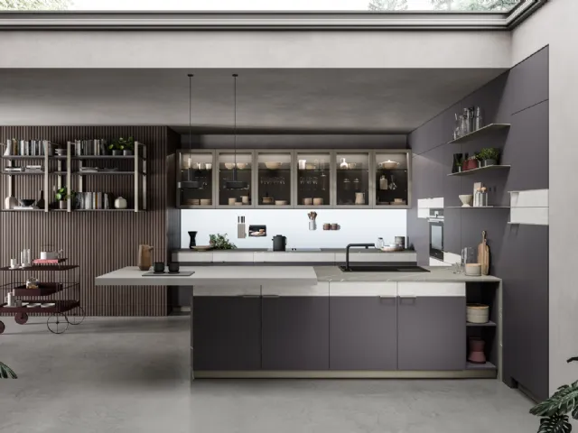 Cucina Moderna con isola in laminato Scacco Matto di Aran