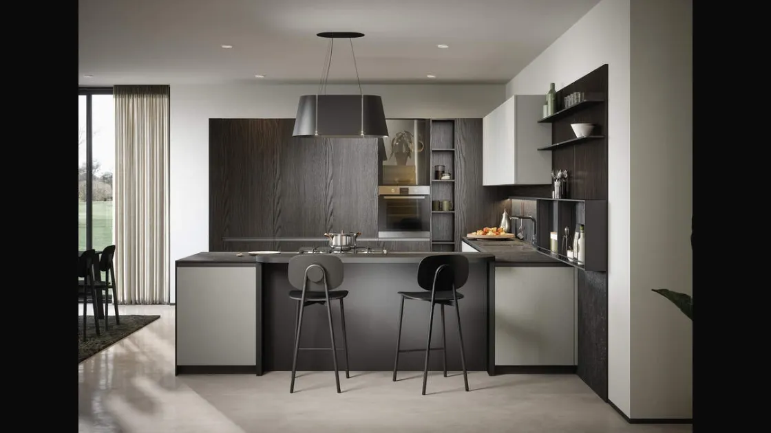 Cucina Moderna con penisola Zoe Composizione 04 di Prima Cucine