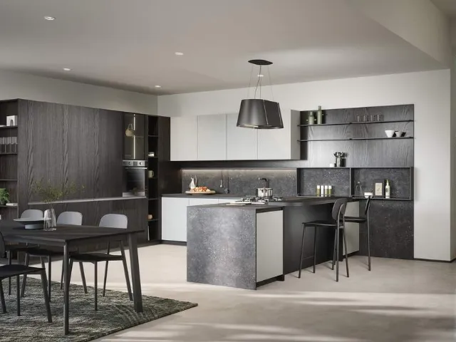 Cucina Moderna con penisola Zoe Composizione 04 di Prima Cucine