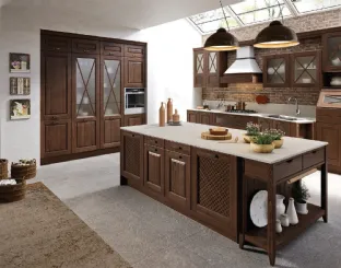 Cucina Shabby Chic Bellagio lineare in Frassino tinto Noce di Aran